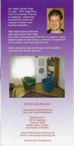 Heilpraktiker (Psychotherapie) Peter Holzhauer in Augsburg, Informations-Flyer Seite 6